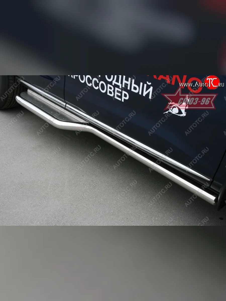 Защита порогов с листом (под задние двери) Souz-96 (d60). Nissan Murano 2 Z51 дорестайлинг (2008-2011)  в Керчи Республика Крым