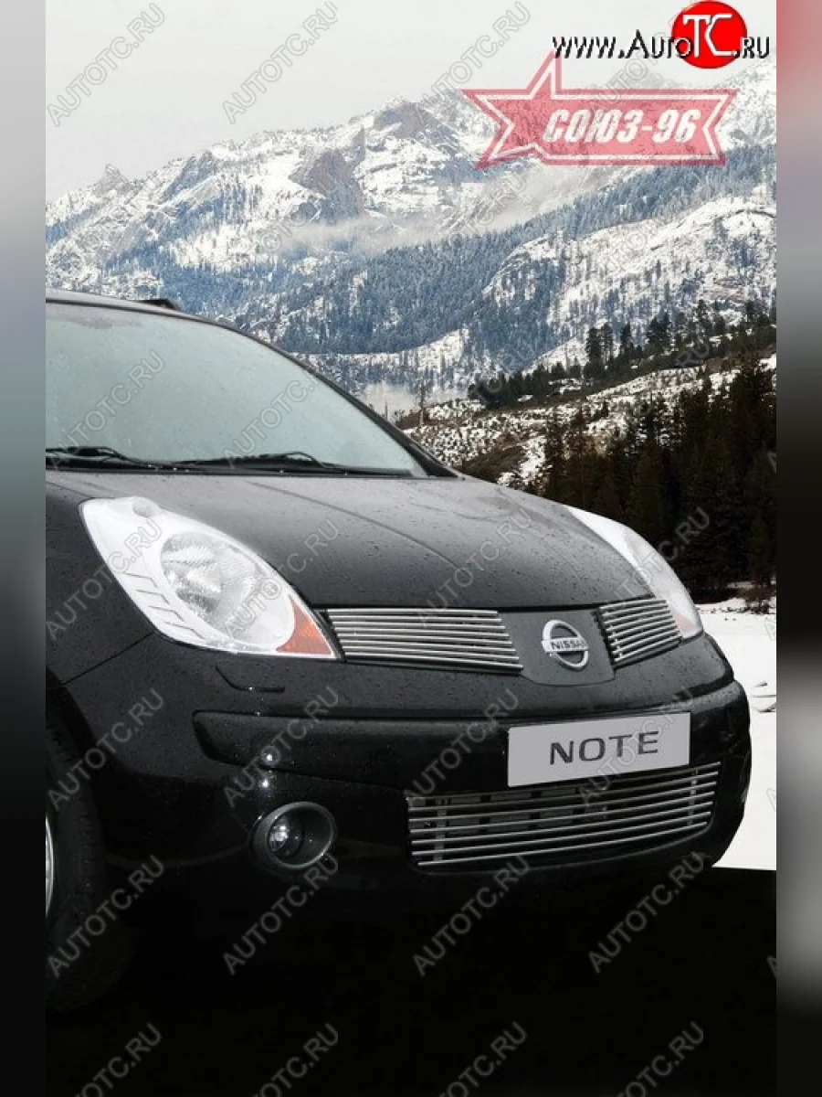 Декоративные элементы решетки радиатора Souz-96 (d10) Nissan Note 1 E11 дорестайлинг (2004-2008)  в Самаре Самарской области