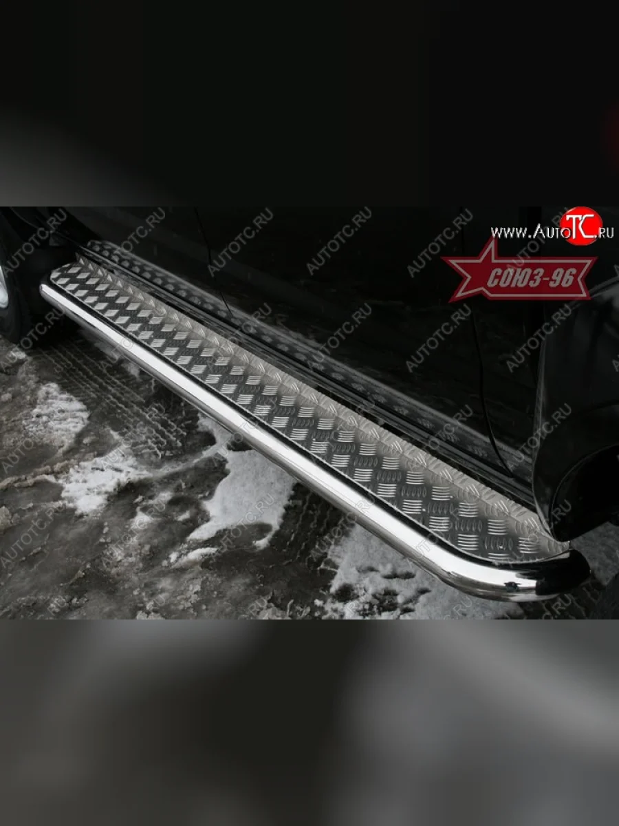 Защита порогов с листом Souz-96 (d60).  Nissan NP300 (2008-2013)  в Самаре Самарской области