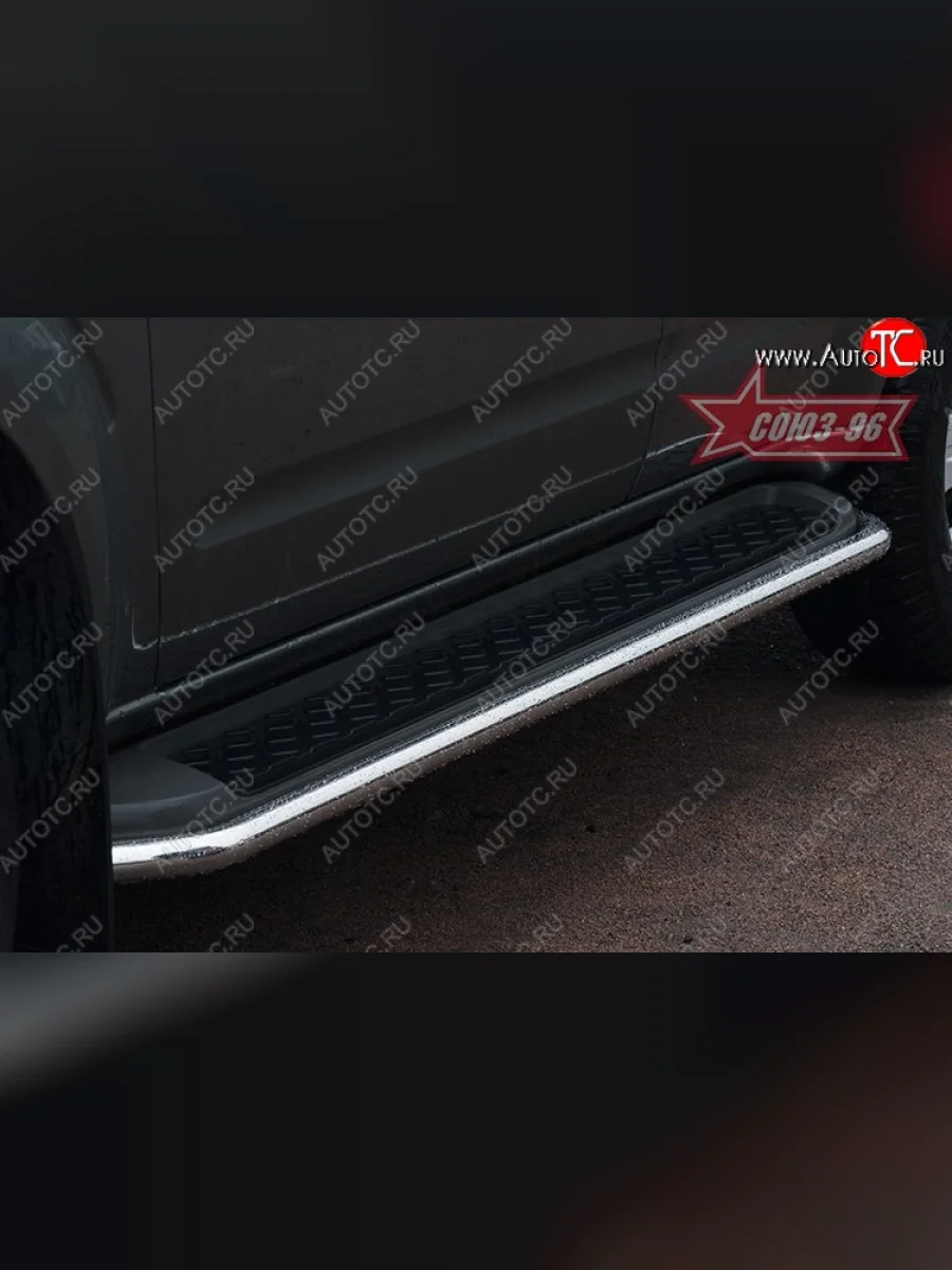 Защита штатных порогов рестайлинг Souz-96 (d42) Nissan Pathfinder R51 дорестайлинг (2004-2007)  в Перми Пермском крае