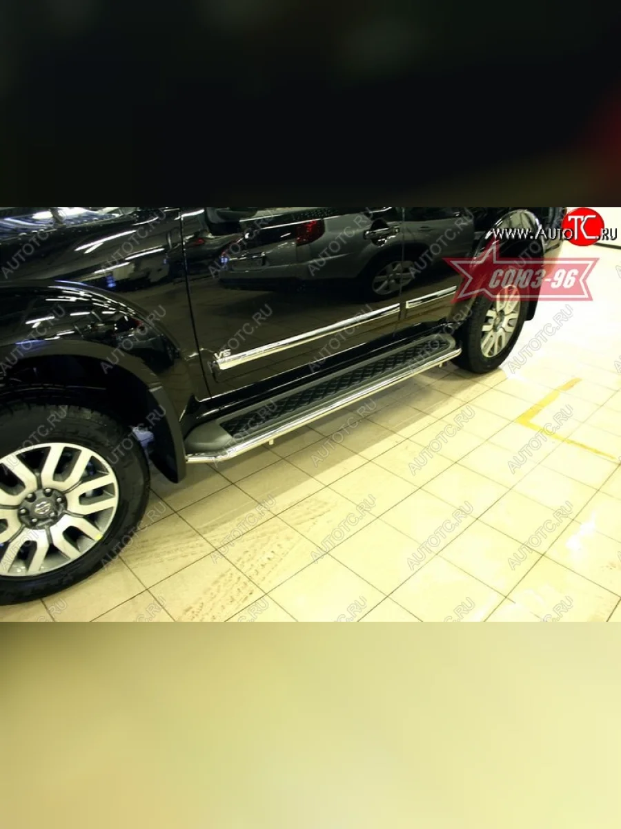 Защита штатных порогов Souz-96 (d42) Nissan Pathfinder R51 рестайлинг (2009-2014)  в Перми Пермском крае