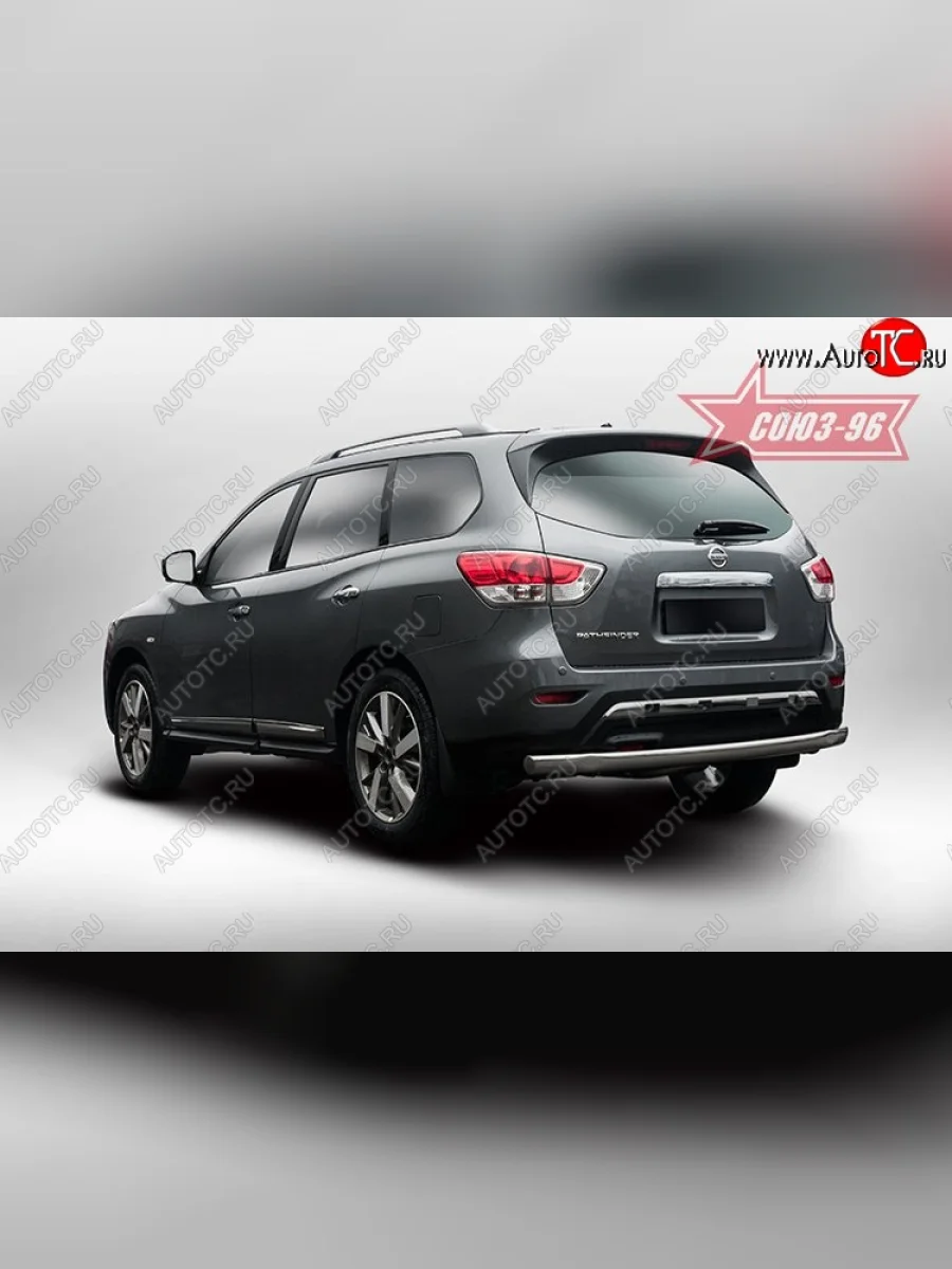 Защита заднего бампера Souz-96 (овал 75х42)  Nissan Pathfinder (2012-2017) R52  в Самаре Самарской области