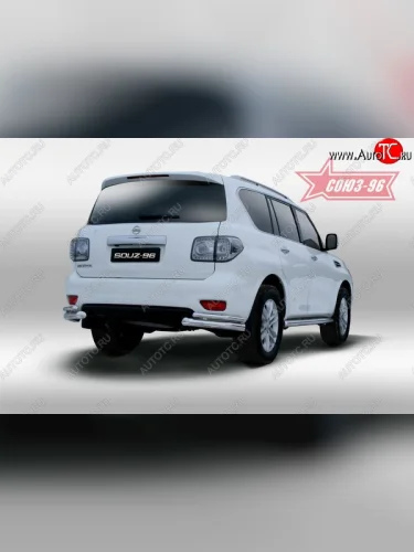 Защита заднего бампера Souz-96 (d76/42) Nissan Patrol  6 (2010-2014) Y62 дорестайлинг