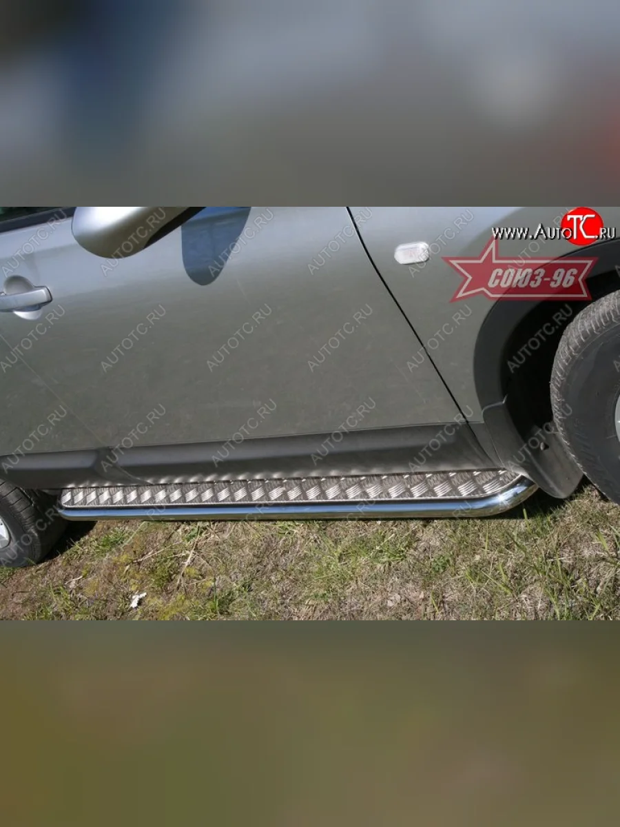 Защита порогов с листом Souz-96 (d42). Nissan Qashqai 1 J10 дорестайлинг (2007-2010)  в Перми Пермском крае