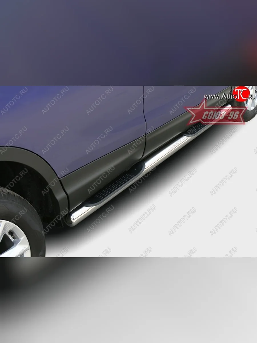 Защита порогов с проступью Souz-96 (d76)  Nissan Qashqai (2013-2019) 2  в Самаре Самарской области