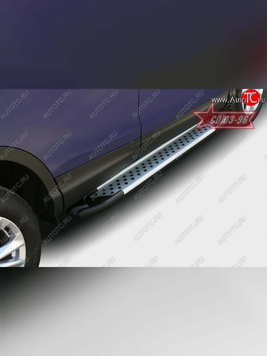 Пороги из алюминиевого профиля Souz-96 Nissan Qashqai 2 J11 рестайлинг (2017-2022)  в Самаре Самарской области