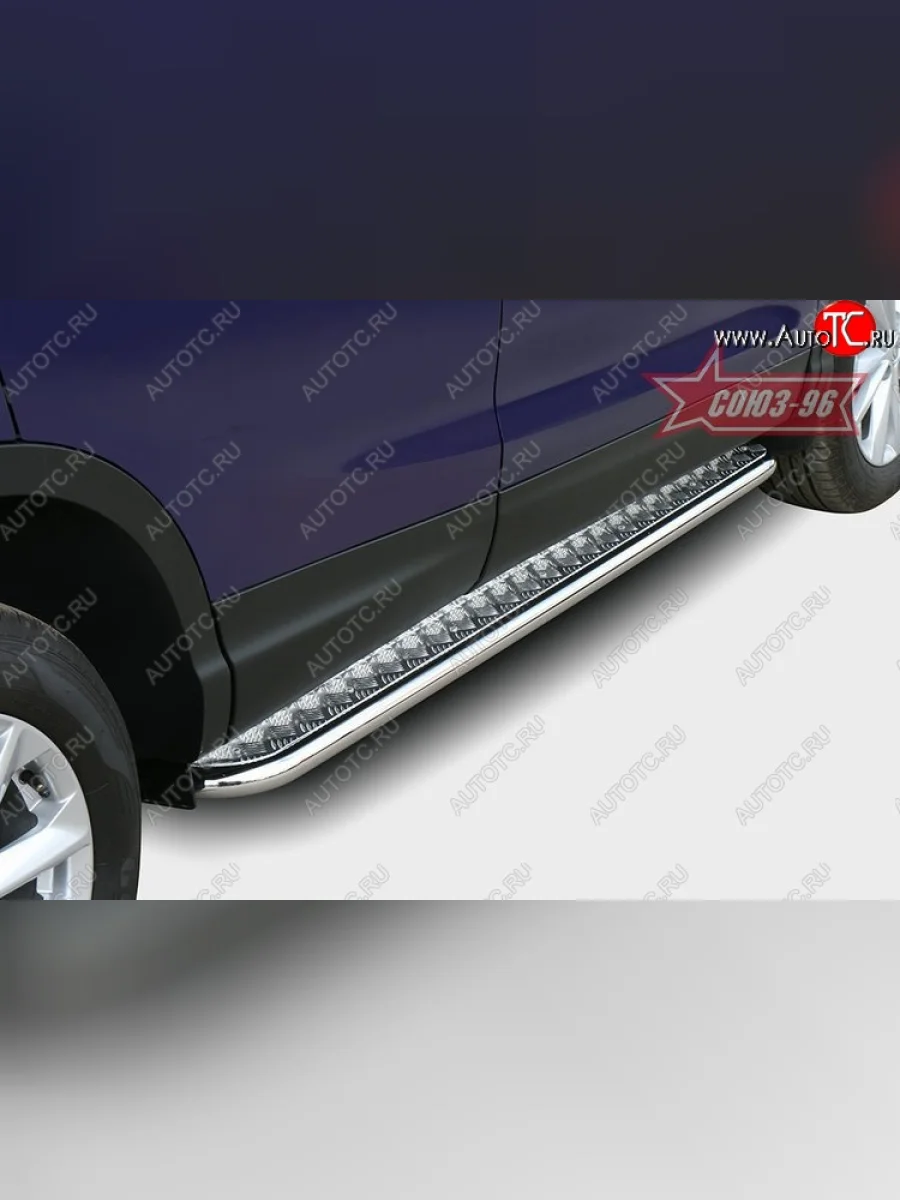 Защита порогов с листом Souz-96 (d42).  Nissan Qashqai (2013-2019) 2  в Самаре Самарской области
