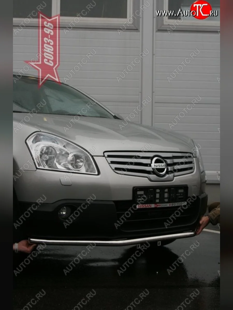 Защита переднего бампера одинарная Souz-96 (d42). Nissan Qashqai +2 1 J10 дорестайлинг (2008-2010)  в Керчи Республика Крым