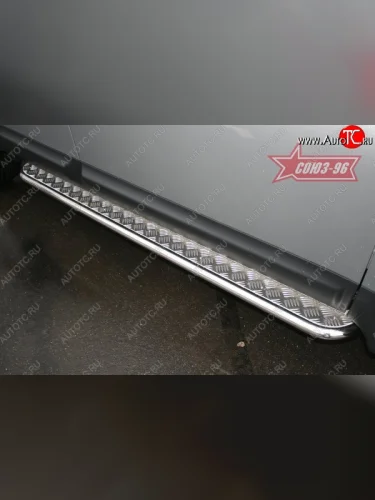 Защита порогов с листом Souz-96 (d42). Nissan Qashqai +2 1 J10 дорестайлинг (2008-2010)