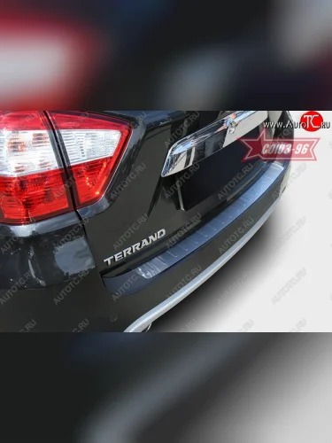 Накладка на задний бампер Souz-96 (штампованная) Nissan Terrano  D10 (2013-2022) дорестайлинг, рестайлинг