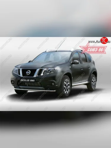 Защита переднего бампера одинарная Souz-96 (d42) Nissan Terrano D10 рестайлинг (2016-2022)