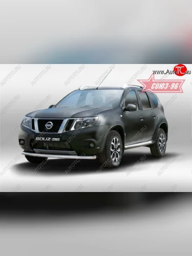 Защита переднего бампера Souz-96 (d60 mm) Nissan Terrano  D10 (2013-2022) дорестайлинг, рестайлинг