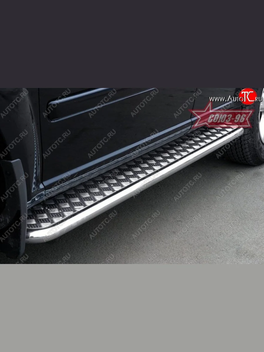 Защита порогов с листом Souz-96 (d42).  Nissan X-trail (2000-2003) 1 T30  в Самаре Самарской области