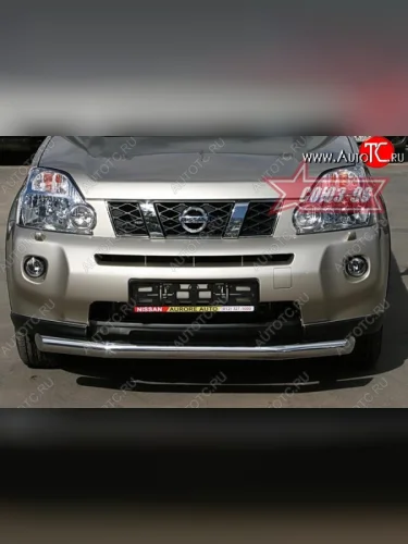 Защита переднего бампера одинарная Souz-96 (d76) Nissan X-trail  2 T31 (2007-2011) дорестайлинг
