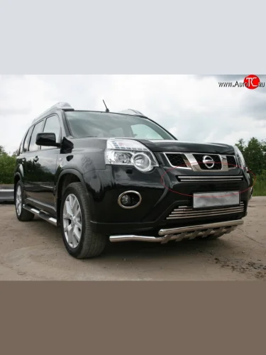 Декоративная вставка воздухозаборника Novline (d16 мм, верхняя) Nissan X-trail  2 T31 (2010-2015) рестайлинг
