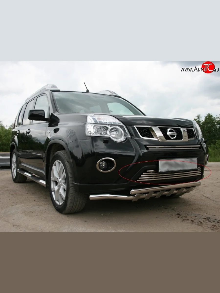 Декоративная вставка воздухозаборника Novline (d16 мм, нижняя)  Nissan X-trail (2010-2015) 2 T31  в Самаре Самарской области