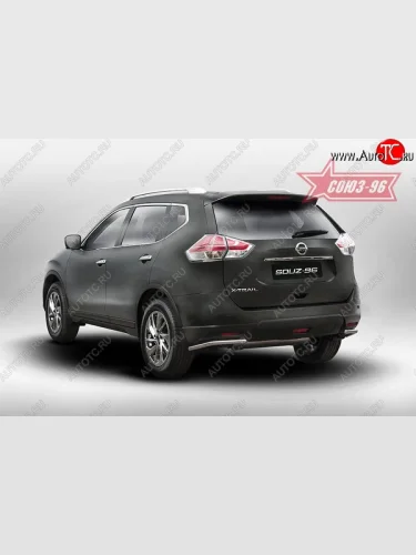 Защита заднего бампера из боковых уголков Souz-96 (d42) Nissan X-trail 3 T32 рестайлинг (2017-2022)