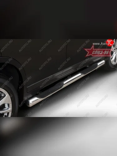 Защита порогов с проступью Souz-96 (d76) Nissan X-trail  3 T32 (2017-2022) рестайлинг