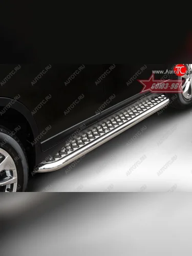 Защита порогов с листом Souz-96 (d42). Nissan X-trail 3 T32 рестайлинг (2017-2022)