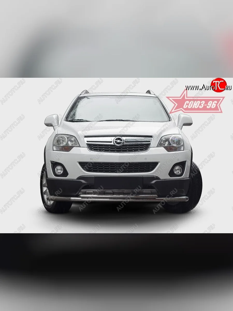 Защита переднего бампера двойная Souz-96 (d60/42) Opel Antara рестайлинг (2010-2015)  в Керчи Республика Крым