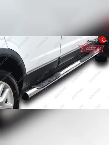 Защита порогов с проступью Souz-96 (d76) Opel Antara рестайлинг (2010-2015)