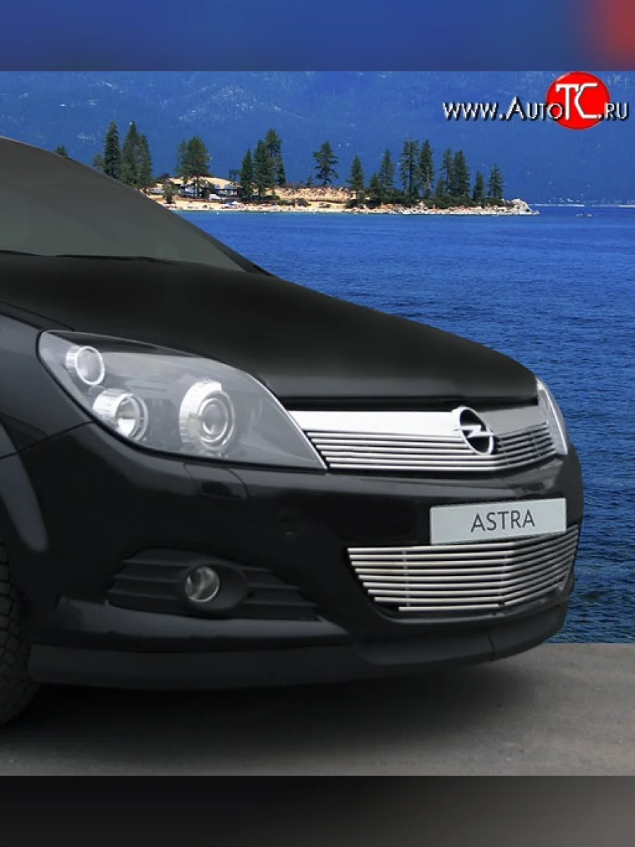 Декоративная вставка решетки радиатора Novline Opel Astra H GTC хэтчбек 3 дв. дорестайлинг (2004-2006)  с доставкой в г. Пермь