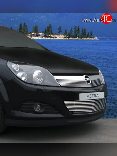 Декоративная вставка воздухозаборника Novline Opel Astra H GTC хэтчбек 3 дв. дорестайлинг (2004-2006)