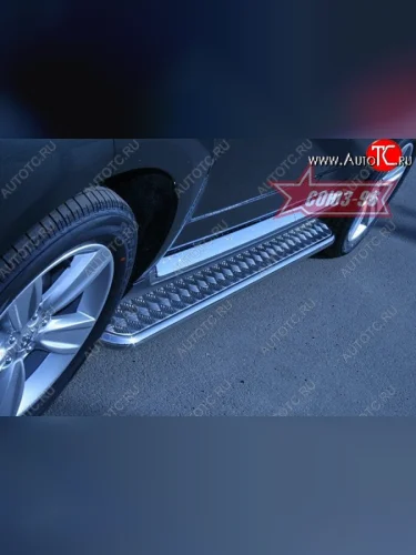 Защита порогов с листом Souz-96 (d42). Peugeot 4007 (2007-2012)