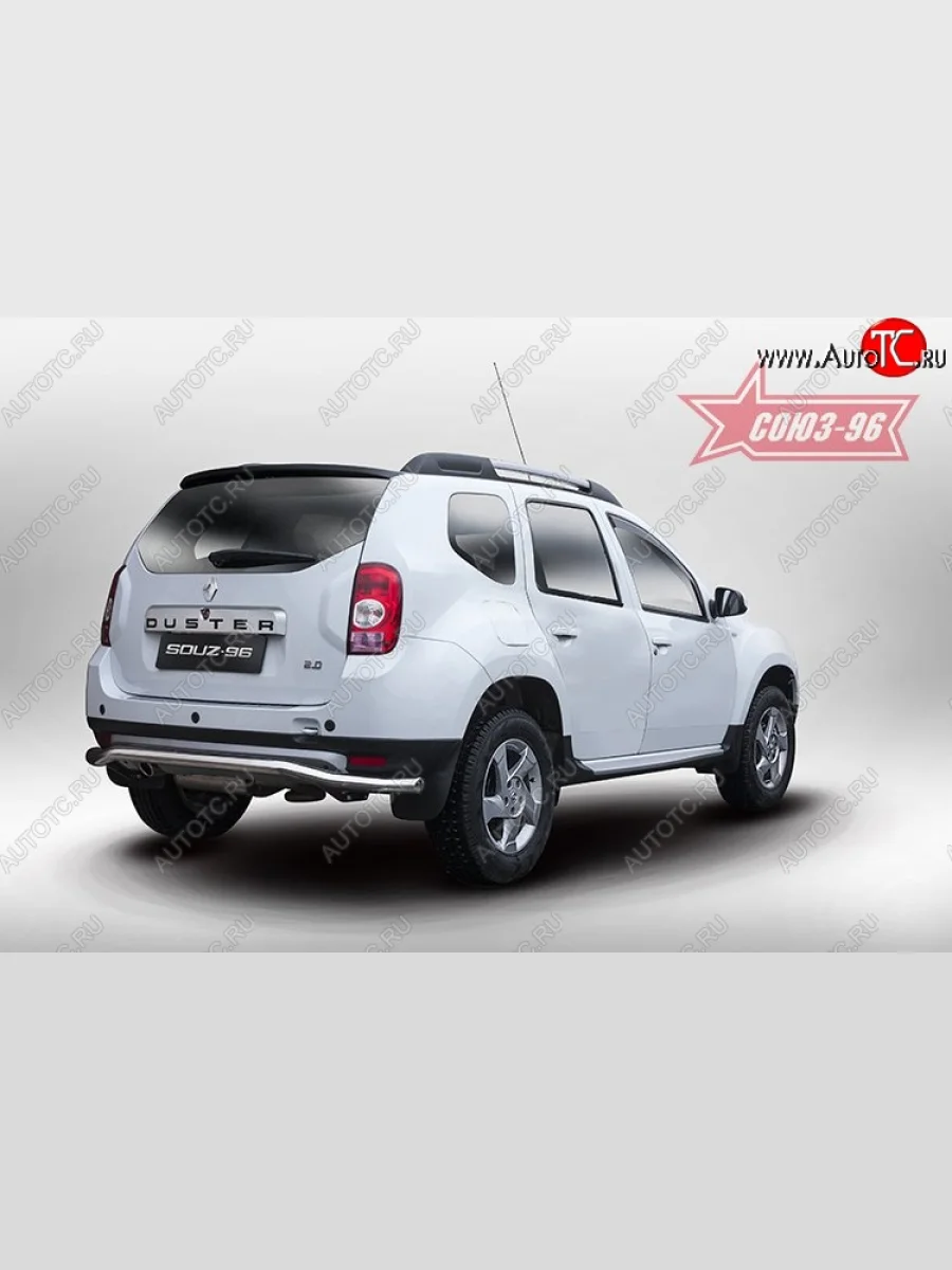 Фигурная защита заднего бампера диаметром 60 мм Souz-96 Renault Duster HS дорестайлинг (2010-2015)  в Керчи Республика Крым