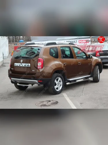 Защита заднего бампера с пластиковой подножкой (d76) Souz-96 Renault Duster  HS (2010-2015) дорестайлинг