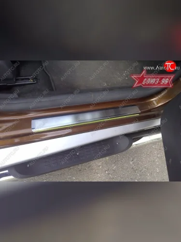 Накладки на внутренние пороги Souz-96 (без логотипа) Renault Duster  HS (2010-2015) дорестайлинг