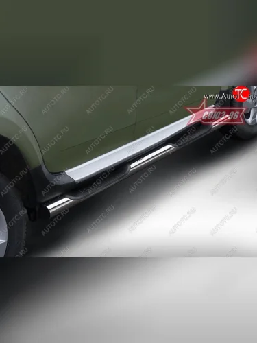 Защита порогов с проступью Souz-96 (d76) Renault Duster  HS (2015-2021) рестайлинг