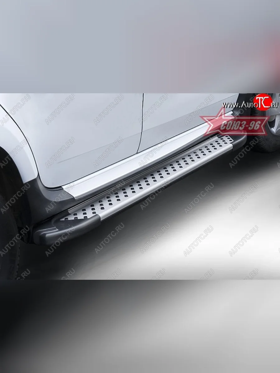 Пороги из алюминиевого профиля Souz-96 Renault Duster HS дорестайлинг (2010-2015)  в Самаре Самарской области
