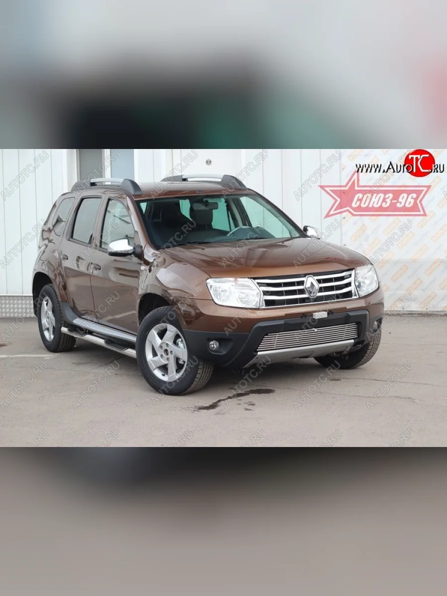 Декоративный элемент воздухозаборника Souz-96 (d10)  Renault Duster (2010-2015) HS (Для машин без ДХО)  с доставкой в г. Самара