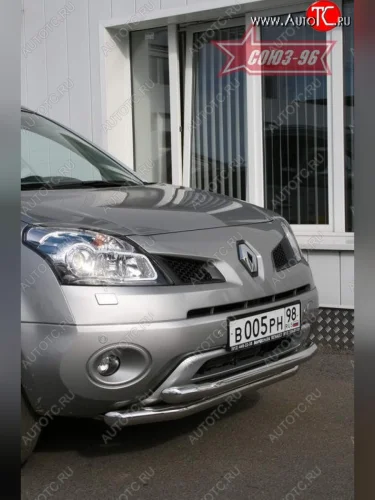 Защита переднего бампера двойная Souz-96 (d460/60) Renault Koleos (2007-2011) Phase 1