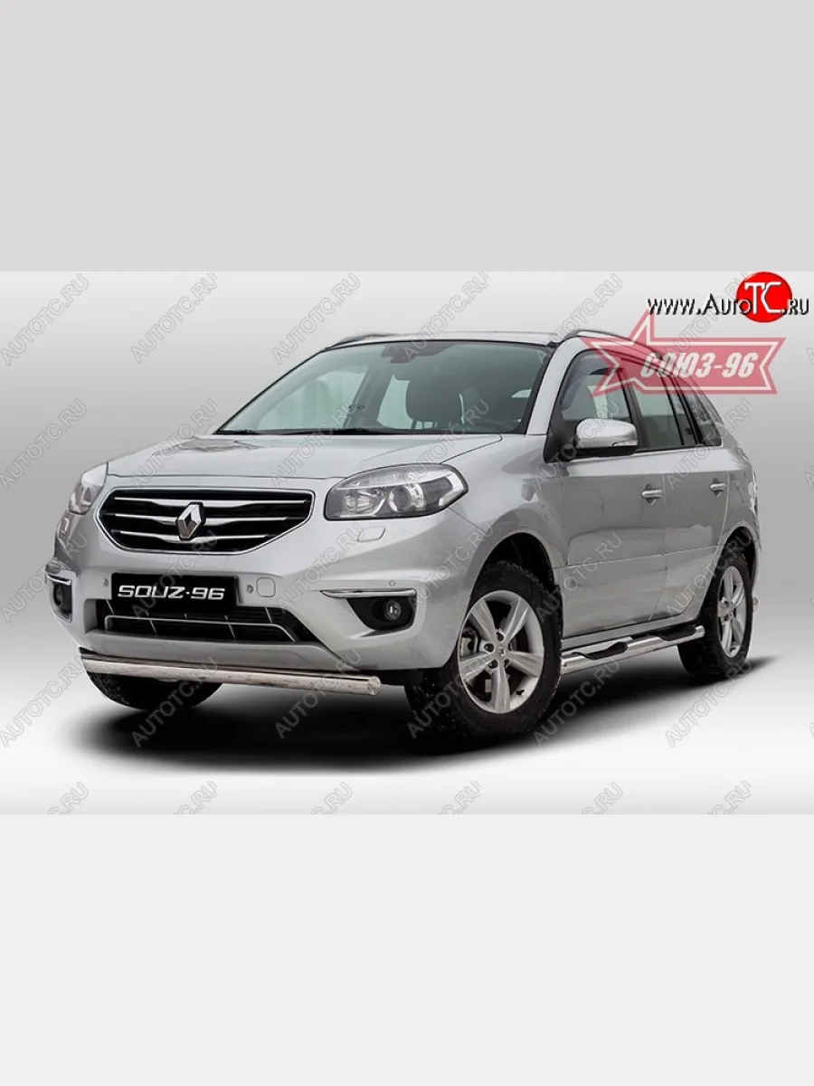 Защита переднего бампера одинарная из овальной трубы Souz-96 (d75x42)  Renault Koleos (2011-2016) 1  в Самаре Самарской области