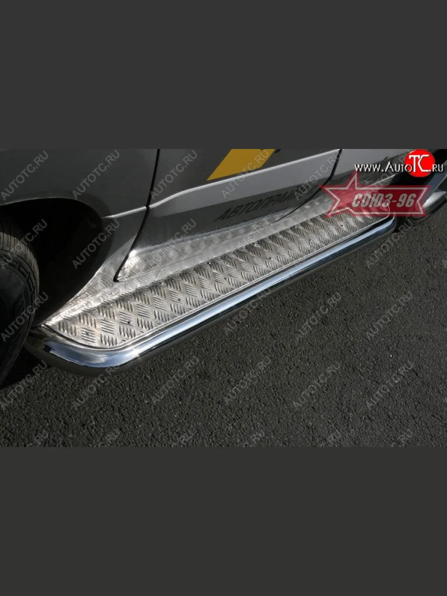 Защита порогов с листом Souz-96 (d60). Renault Koleos 1 Phase 2 (2011-2013)  в Керчи Республика Крым