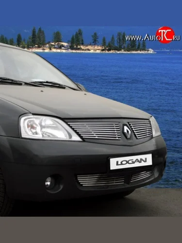 Декоративные вставки решетки радиатора Novline Renault Logan  1 (2004-2010) дорестайлинг