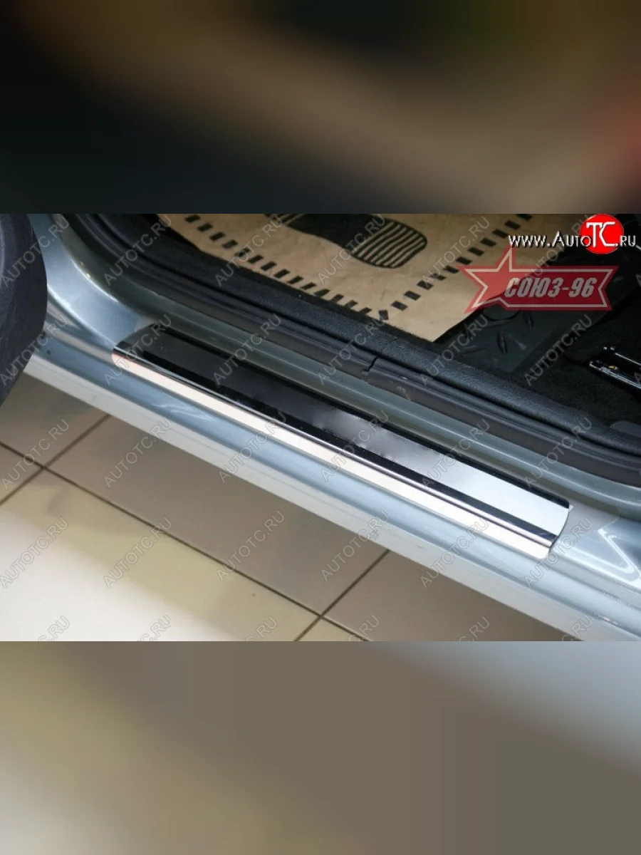 Накладки на внутренние пороги (рестайлинг) Souz-96  Renault Sandero (2009-2014) (BS)  в Перми Пермском крае