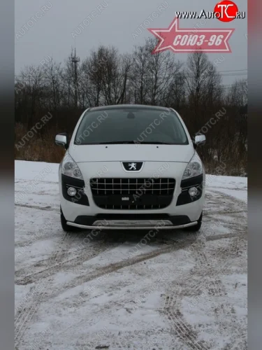 Защита переднего бампера одинарная Souz-96 (d42). Peugeot 3008 (2009-2013) дорестайлинг