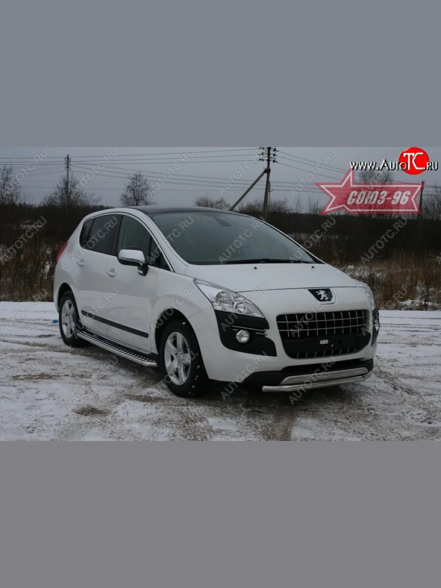 Одинарная защита переднего бампера диаметром трубы 60 мм Souz-96 Peugeot 3008 дорестайлинг (2009-2013)  в Керчи Республика Крым