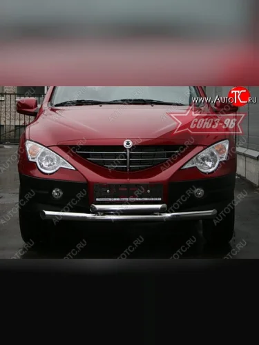 Защита переднего бампера двойная Souz-96 (d76/60) SSANGYONG Actyon 1 (2006-2010)