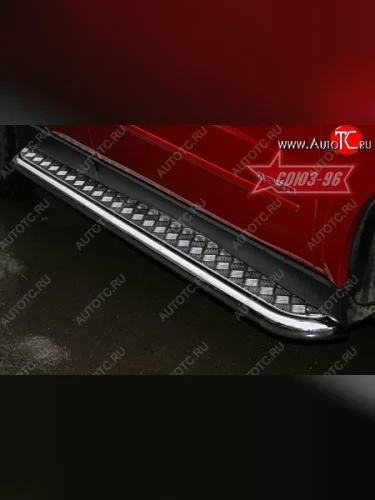 Защита порогов с листом Souz-96 (d60). SSANGYONG Actyon 1 (2006-2010)