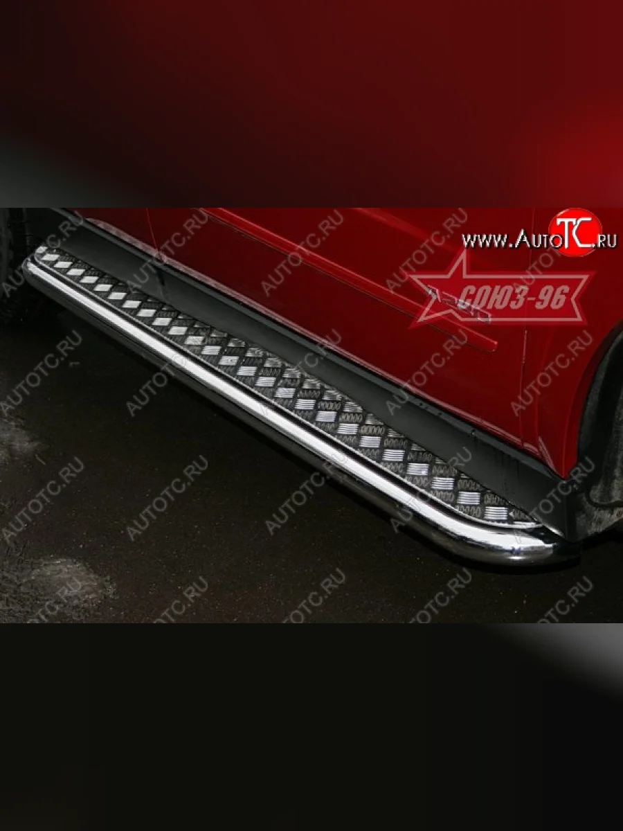 Защита порогов с листом Souz-96 (d60). SSANGYONG Actyon 1 (2006-2010)  в Воронеже Воронежской области