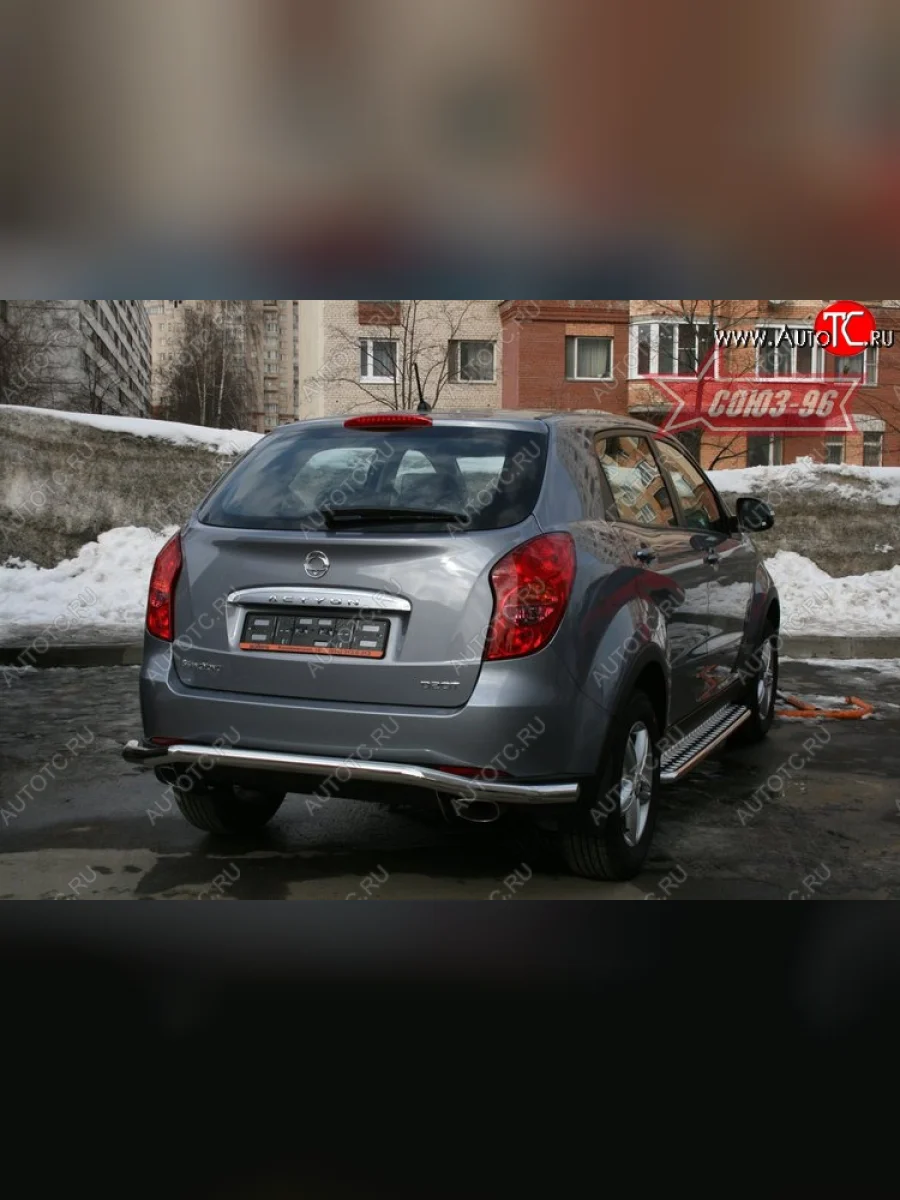 Защита заднего бампера (d60) волна Souz-96 SSANGYONG Actyon дорестайлинг (2010-2013)  с доставкой в г. Керчь