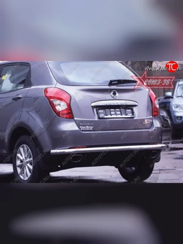 Защита заднего бампера с диаметром трубы 60мм Souz-96 SSANGYONG Actyon рестайлинг (2013-2021)