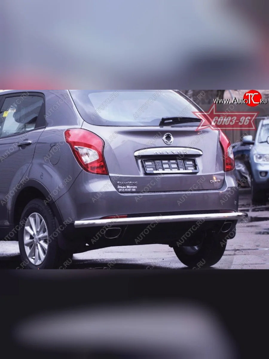 Защита заднего бампера с диаметром трубы 60мм Souz-96 SSANGYONG Actyon рестайлинг (2013-2021)  с доставкой в г. Керчь