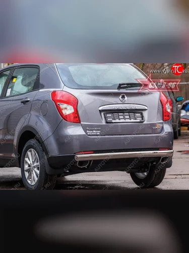 Овальная защита заднего бампера от Souz-96 (d75/42) SSANGYONG Actyon рестайлинг (2013-2021)