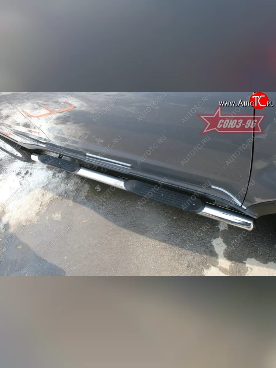 Защита порогов с проступью Souz-96 (d76) SSANGYONG Actyon дорестайлинг (2010-2013)  в Перми Пермском крае