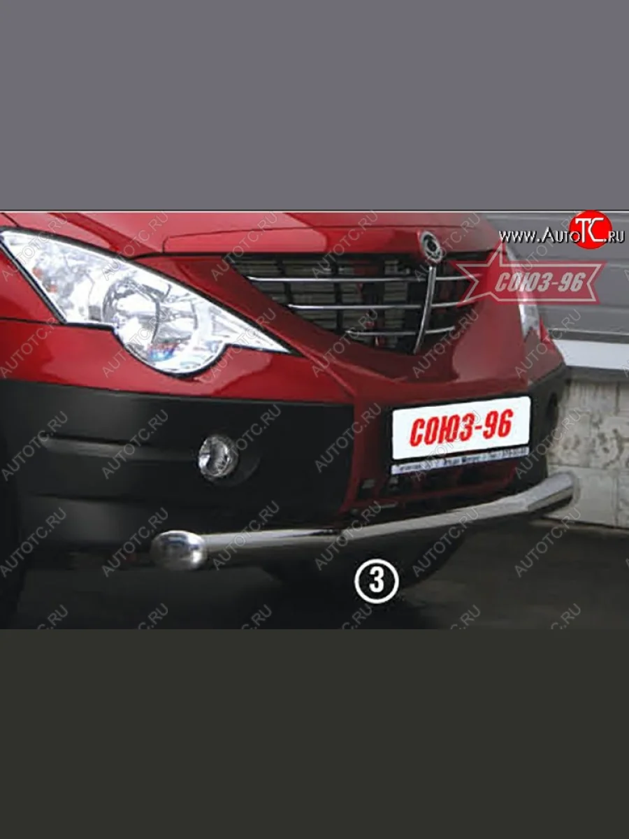 Защита переднего бампера одинарная Souz-96 (d76)  SSANGYONG Actyon Sport (2006-2011)  в Воронеже Воронежской области